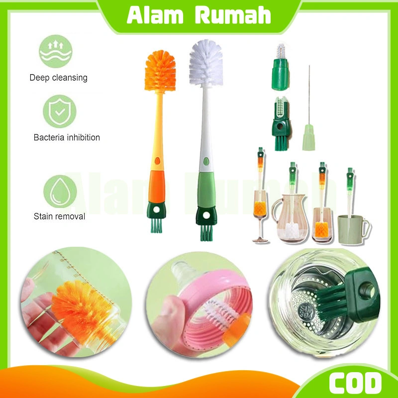 sikat pembersih botol multifungsi 5in1 & 4in1 untuk botol susu bayi & gelas - alat cuci peralatan minum praktis dan lengkap/sikat botol susu bayi/sikat pembersih botol pembersih botol susu 4in1 & 5in1 sikat botol gelas sikat botol susu bayi.