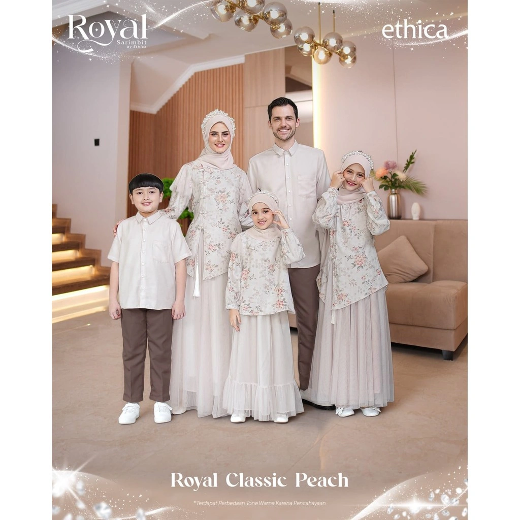 Sarimbit Keluarga Ethica Royal Classic Peach (Couple Family 2026)