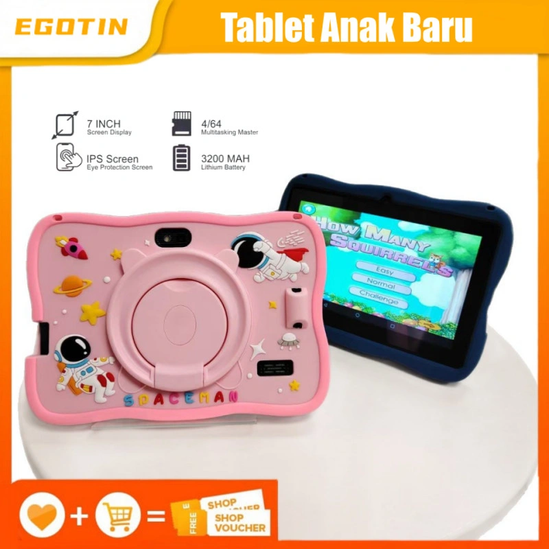EGOTIN 4GB/6GB+128GB Tablet Anak Baru 7 Inch/Tablet Antiradiasi Anak /Tablet Belajar Anak/Tablet Android Anak /Tablet Study Anak/2Camera/Tablet Belajar/ Hiburan Kantor Tablet