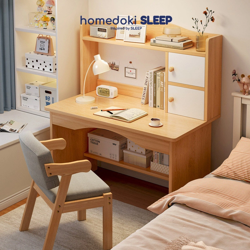 Homedoki Meja Belajar/Meja Belajar Anak/Meja Belajar Minimalis/Meja Belajar Aesthetic/Meja Rias Putih