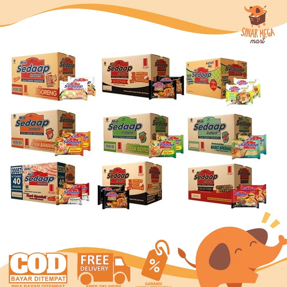 [DIJUAL PER DUS ISI 40] Mie Sedaap Sedap Kuah dan Goreng All Varian / Mie Instan