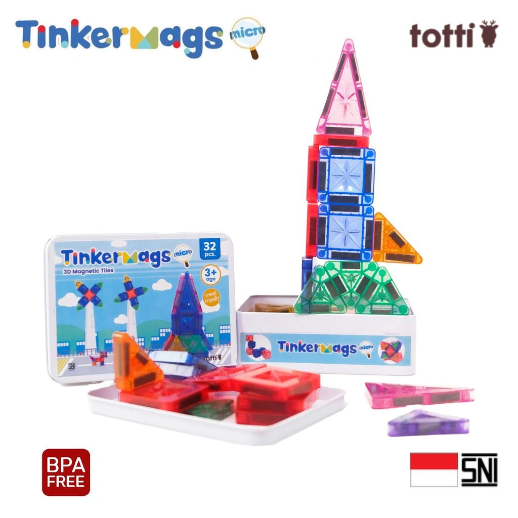Tinkermags micro travel set – Smart Magnetic /Mainan Edukatif Magnet cute untuk Anak Kreatif