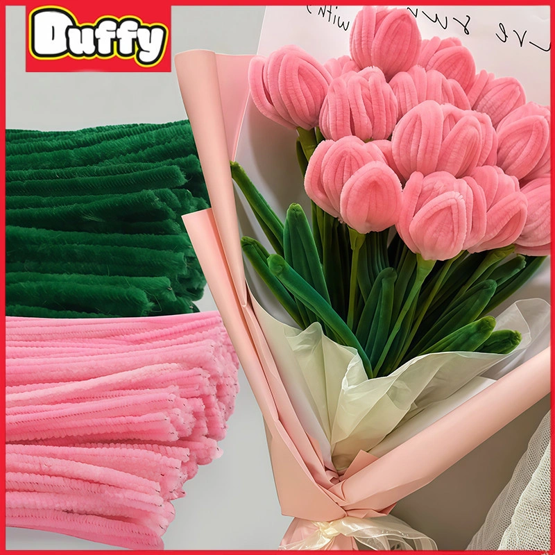 Duffy toys 100Pcs 30Cm Kawat Bulu Mercy Pastel Mix Kawat Bulu Mainan Anak Craft Diy Kerajinan Tangan