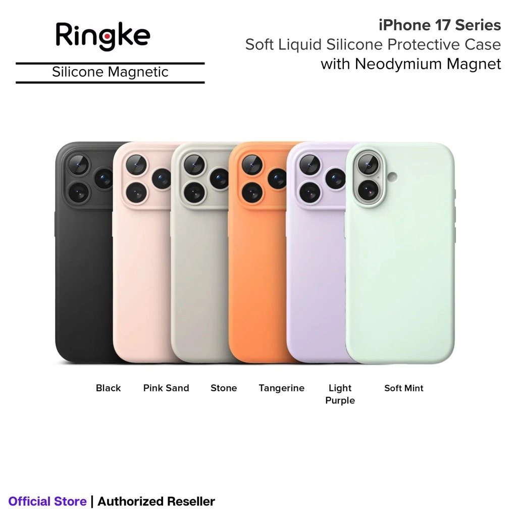 RINGKE Silicone Magnetic Protection Case for iPhone 17 / 17 Air / 17 Pro / 17 Pro Max Magsafe Compatible Casing Original