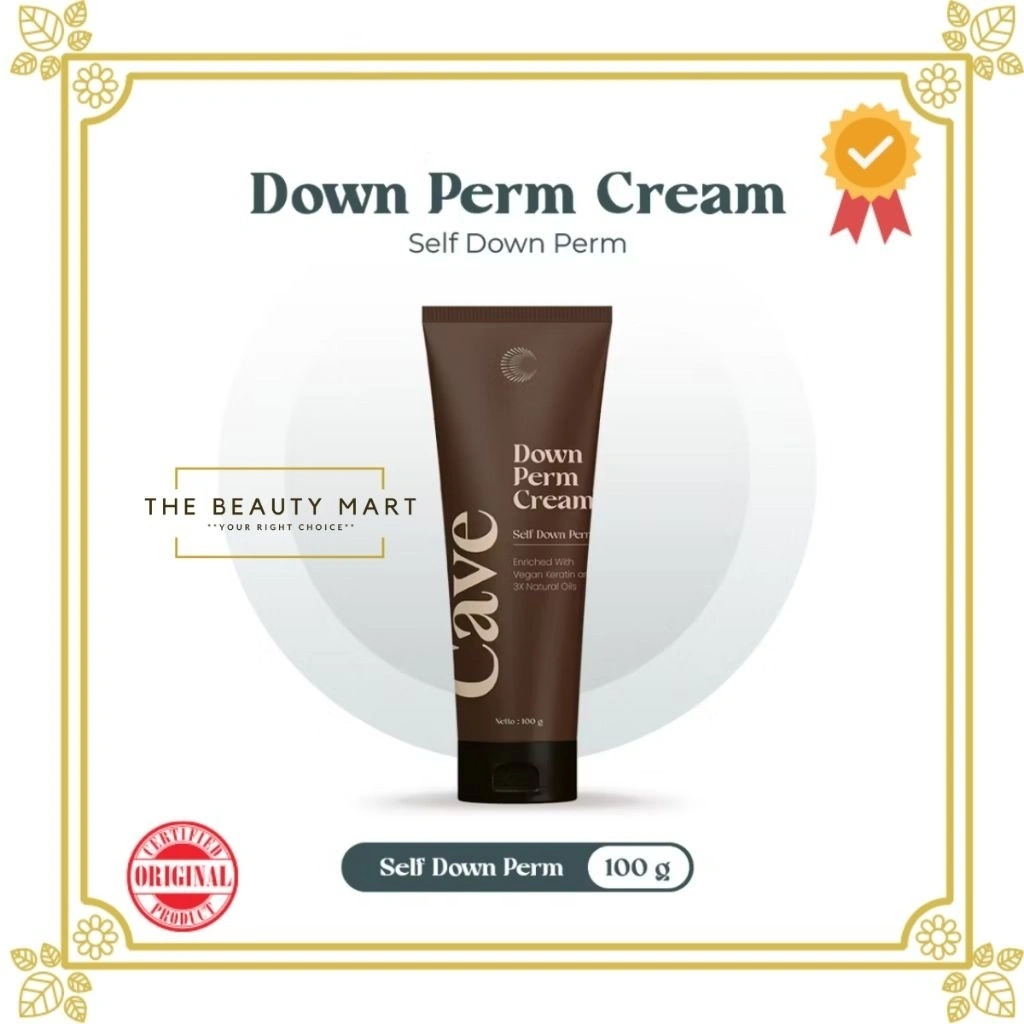 Cave Down Perm Cream 100gr - Gel Down Penata dan Smooting untuk Styling Rambut Pria