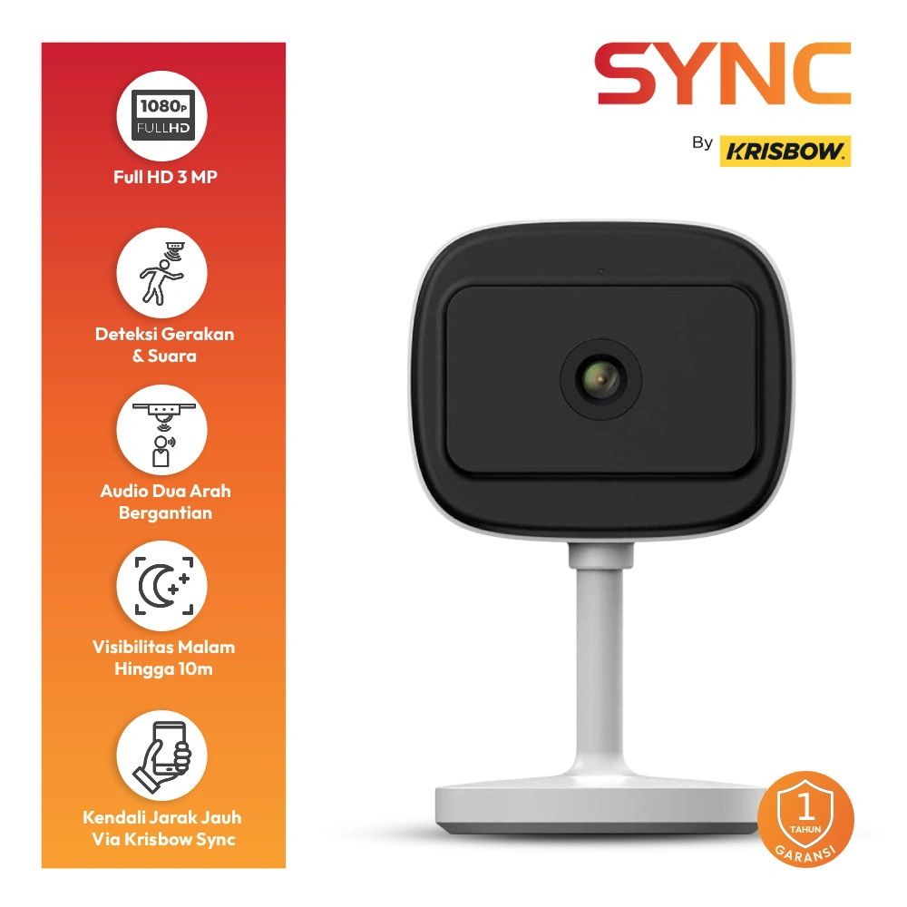 Krisbow Sync Smart Ip Camera Mini Wifi 3 Mp 21T Tanpa Kabel Mini Kecil Jarak Jauh Tersembunyi Via Hp Wifi Dua Arah Deteksi Gerak Deteksi Suara Night Vision Indoor Hape Handphone Smartphone