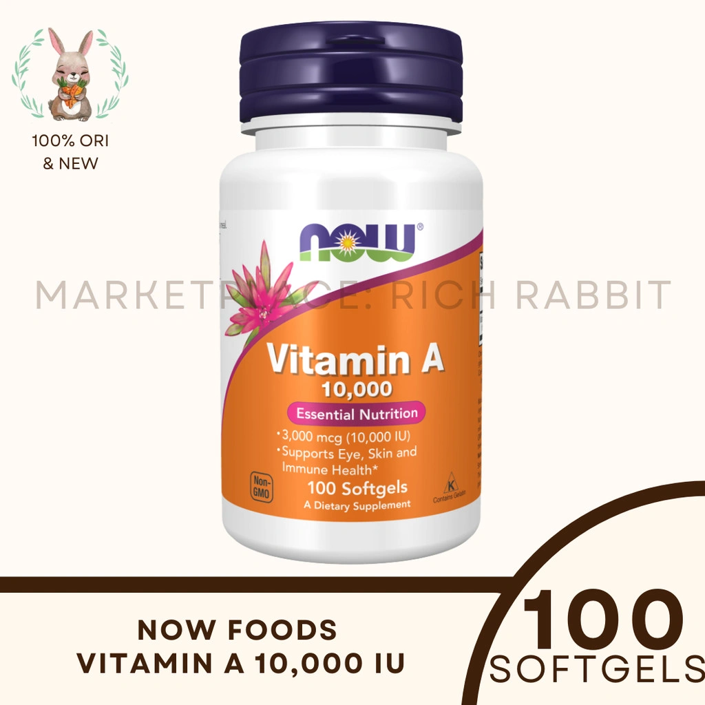 NowFoods Now Foods Vitamin A 10000IU 10000 IU 10,000 100 softgels kesehatan mata