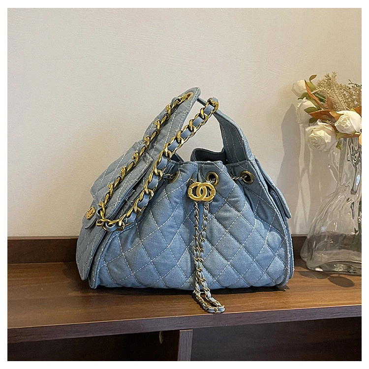 Ransel tungkai sendok segi empat dengan rantai, model baru untuk wanita, bisa dipakai sebagai