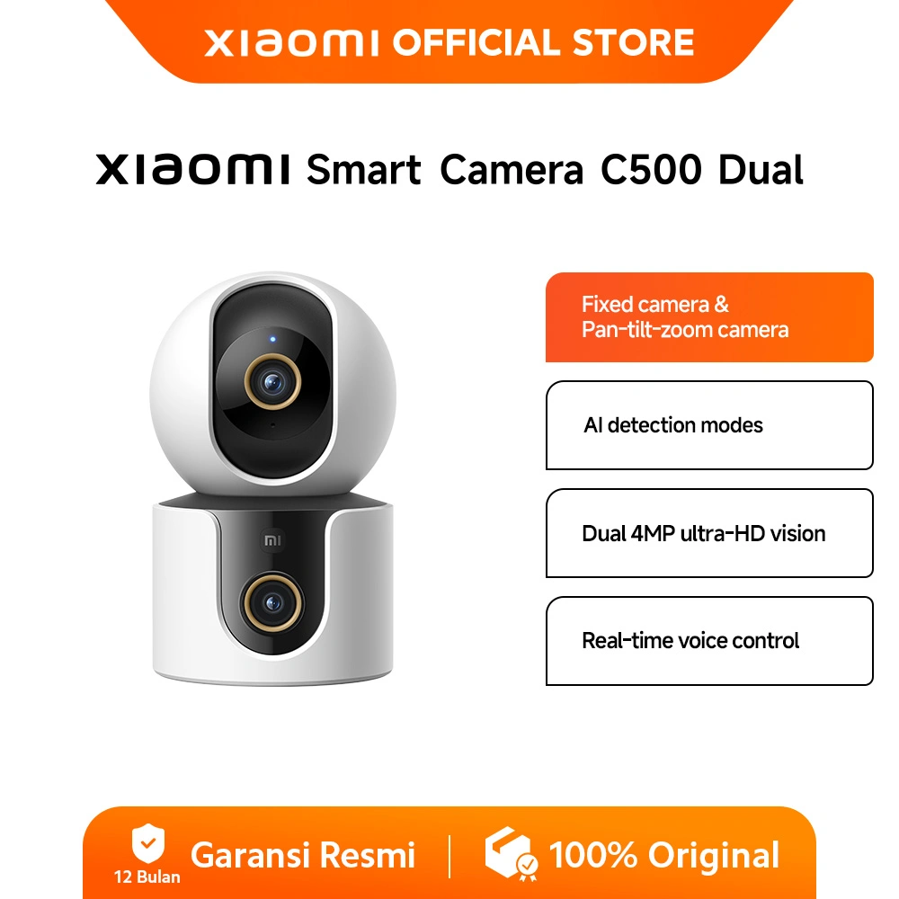 Xiaomi Smart Camera C500 Dual | Fixed Camera & Pan-tilt Zoom Camera | AI Detection modes | Dual 4 MP ultra-HD vision | Real-time voice control [Official Store]