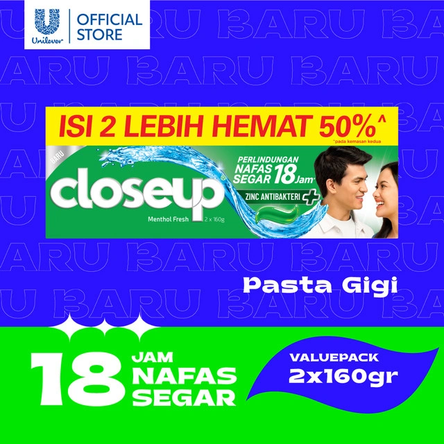 Closeup Pasta Gigi Menthol Fresh Valuepack 2x160gr