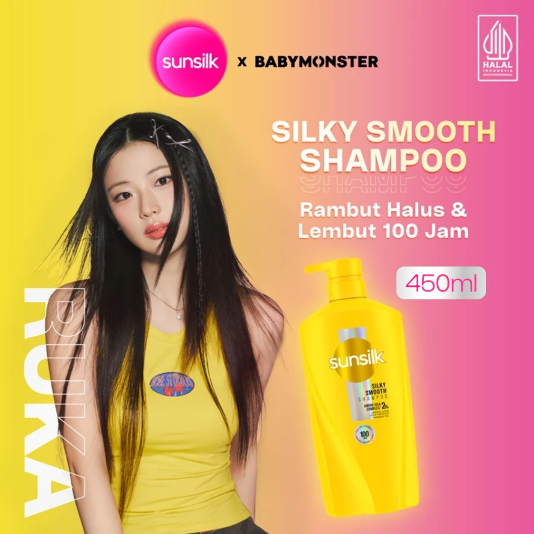 Sunsilk Shampoo Silky Smooth 450ml untuk Rambut Halus Anti Kusut [TIDAK DAPAT PHOTOCARD]
