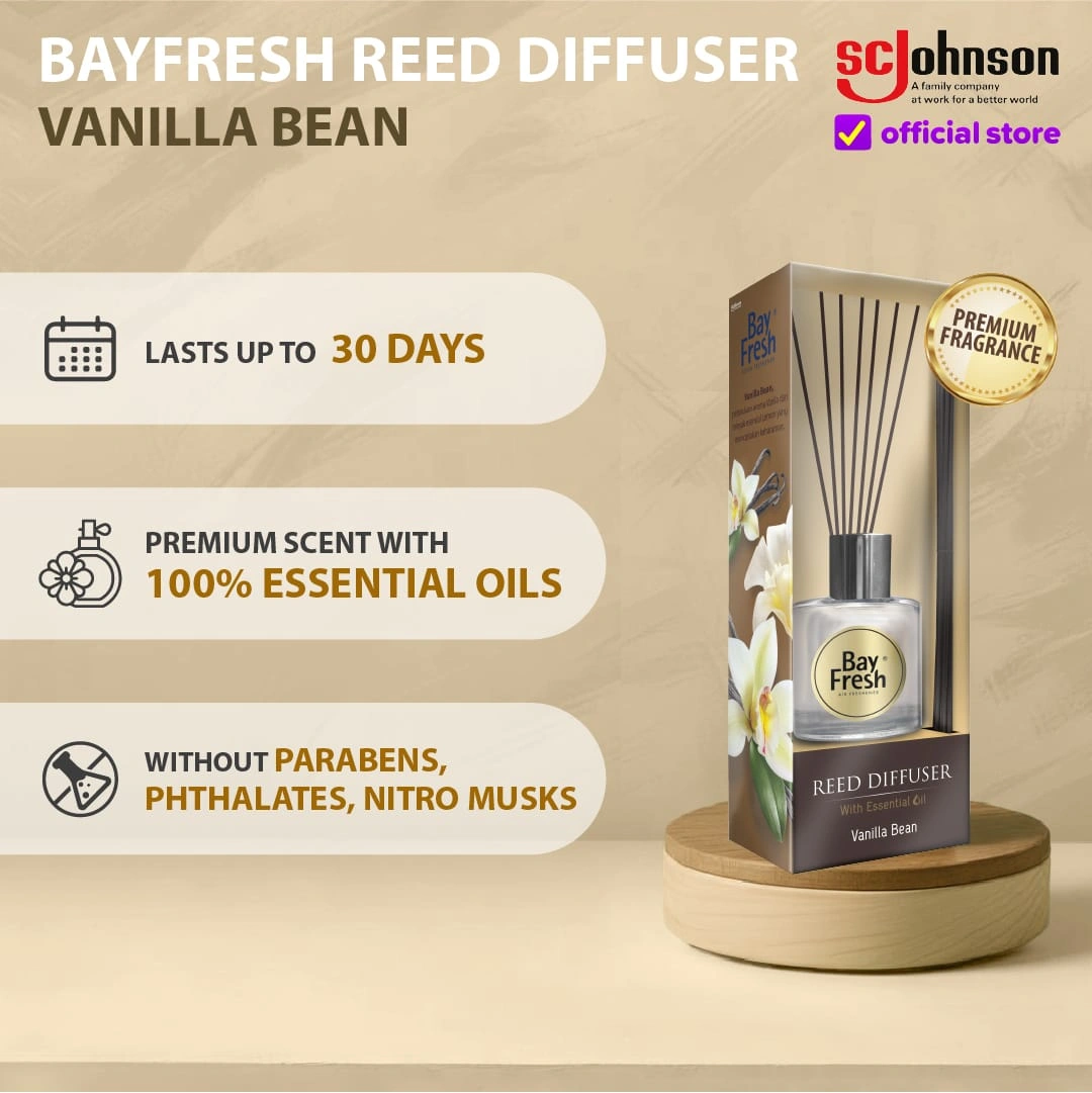 Bayfresh Reed Diffuser Regular Vanilla Bean 30 ml