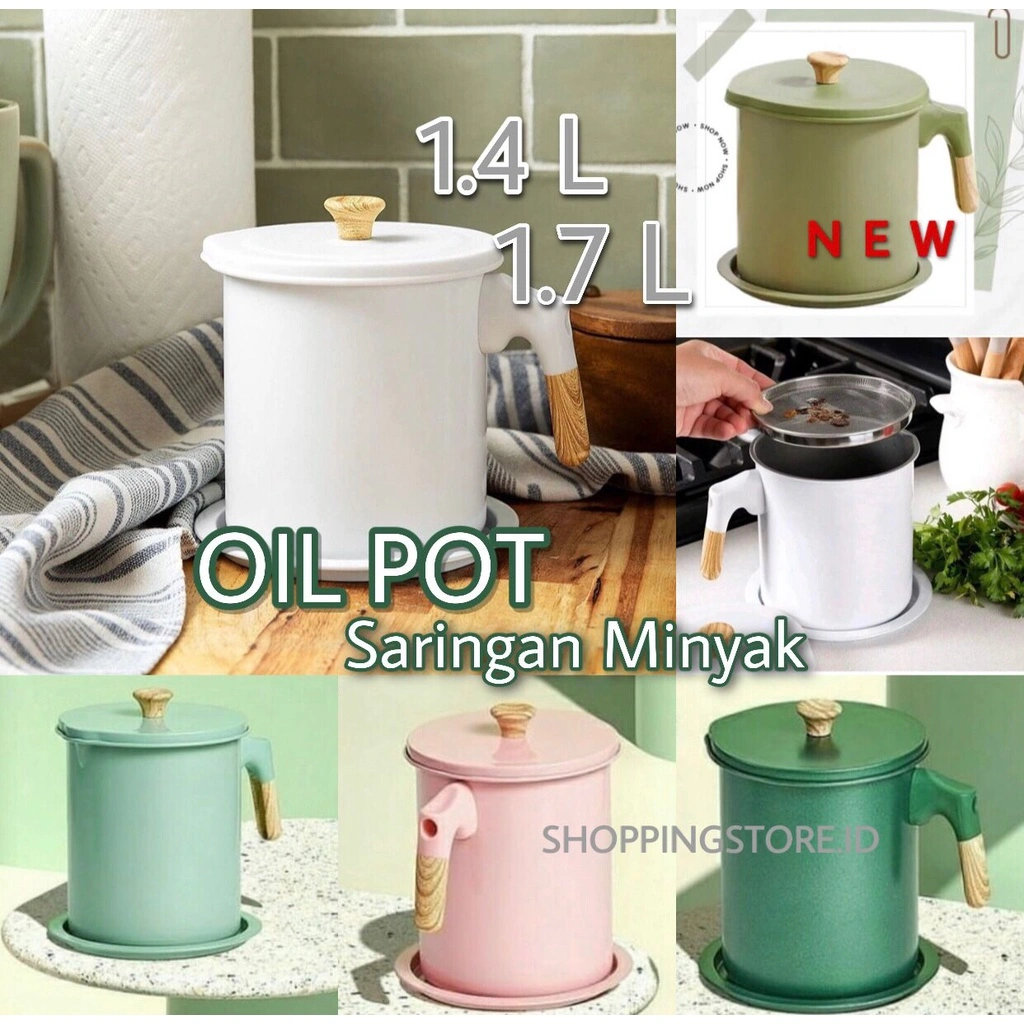 Oil Pot Wadah Penyaring Minyak 1.7 Liter / Tempat Penyaringan Minyak Goreng / Saringan Masak 1.7L