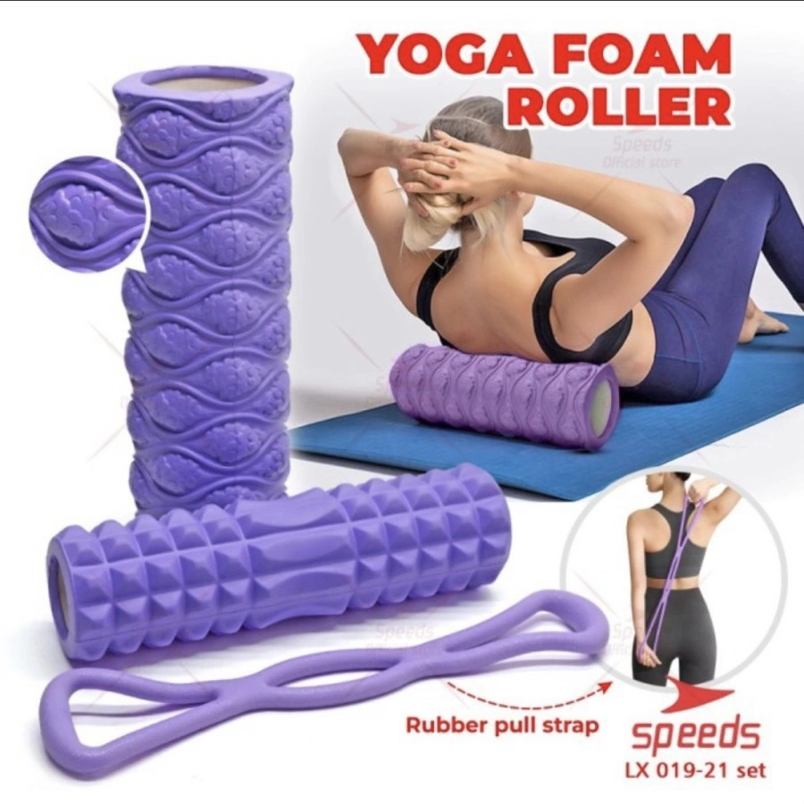 Yoga Roler Foam Roller Gym Fitness FLEXFIT Yoga Olahraga Pria Wanita Workout Gym Pilates (3in1)+ bonus lx 019-17