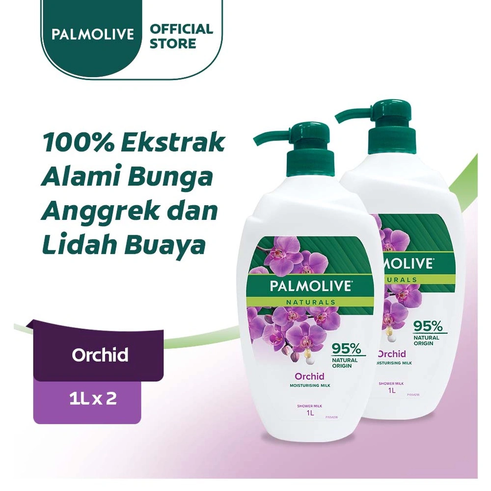 Palmolive Naturals Shower Gel Orchid 1L - Sabun Mandi Cair (2pcs)