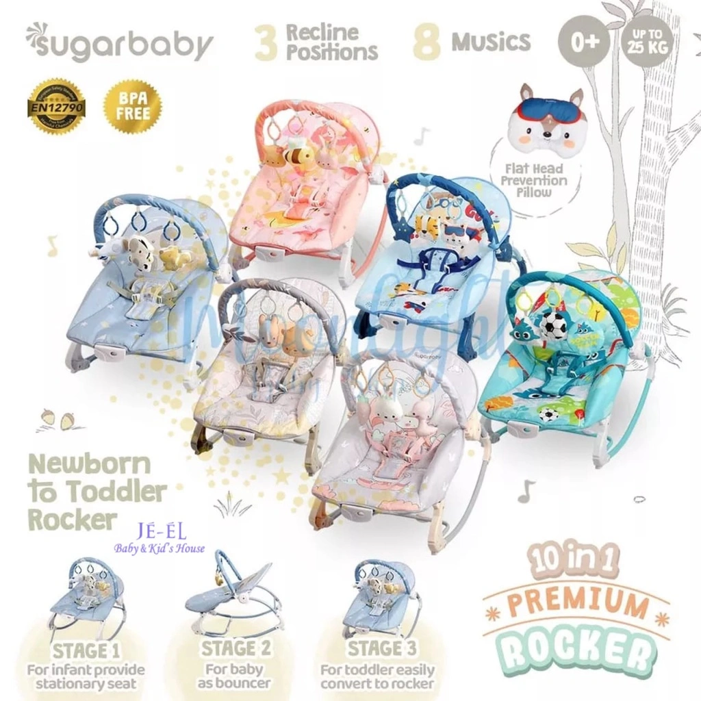 Sugar Baby New Premium Bouncer 10 in 1 / Bouncer Bayi Premium Sugar Baby 10 in 1