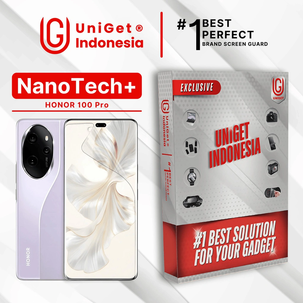 UniGet EPU BIO GENESIS Hydrogel for HONOR 100 Pro / Screen Guard (Nanotech+ 100% Recycle) Premium Hidrogel Anti-Scratch Protector Tempered Gorilla Glass 5 6 7 Anti Gores Full Cover Smart Phone Watch Handphone Gadget Tab Laptop Kamera