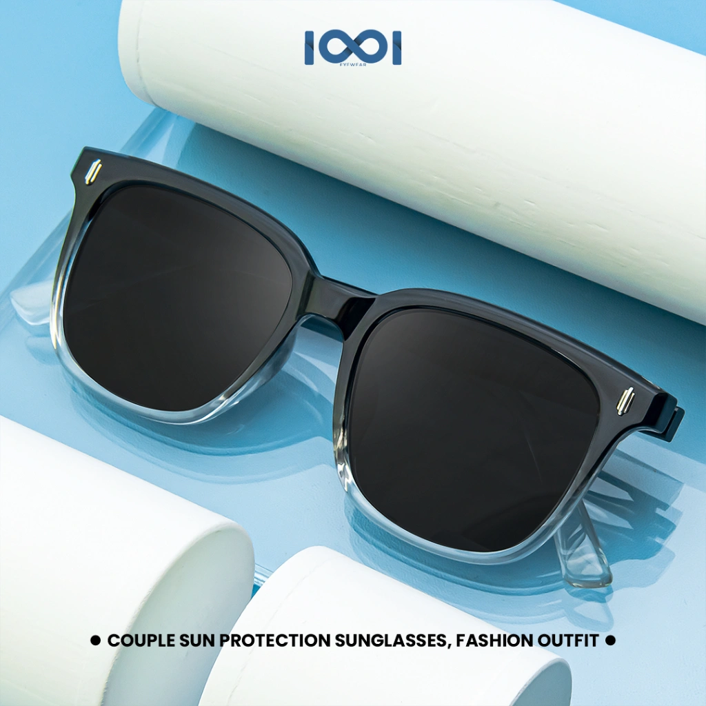 IOOI Eyewear -  Kacamata Hitam Kotak Sunglasses Anti UV400 Fashion Casual Elastis Bisa Minus Pria/Wanita 819