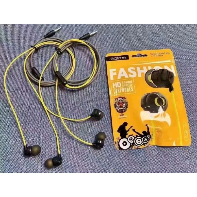 Headset Realme Buds 2 Plus In-ear Handsfree Earphone Stereo HD Sound Quality Earphones Suara Bening