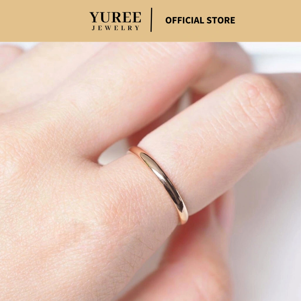 YUREE • Opera Ring  • Perhiasan Cincin Polos Titanium • Cincin Couple Pria Stainless Steel • Cincin Wanita Anti Hitam Anti Karat Aesthetic Korean Style Elegan Simple Mewah