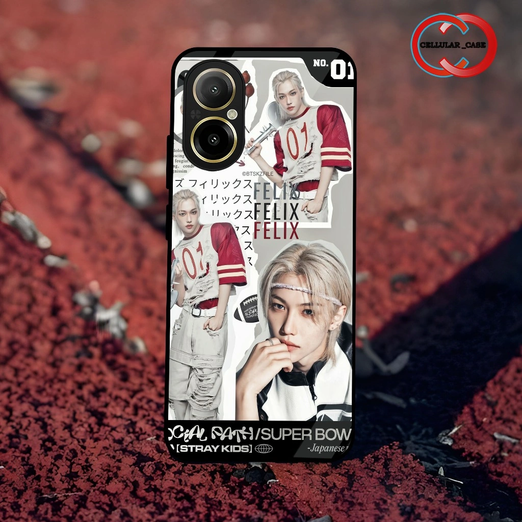 Softcase Glossy Kilau REALME C67 | Pelindung Smartphone Realme | Kesing Kaca Glossy | Casing Kilau (DT10) | Softcase hardcase Realme | Stray Kids