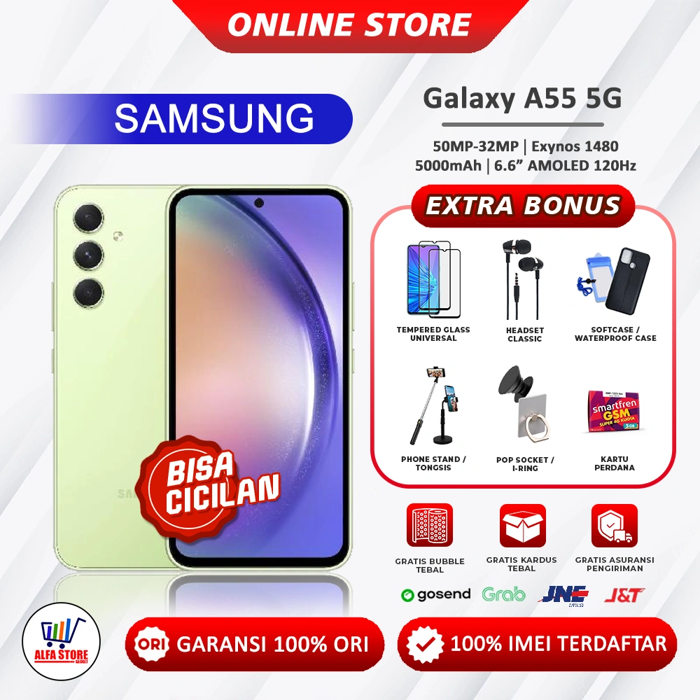 Samsung galaxy A56 5G 12/256gb a56 A55 5G ram 12/256Gb - a55 5G 8/256Gb - galaxy A54 5G 8/256Gb 8/128Gb galaxy A53 ram 8/128gb 8/256gb garansi resmi