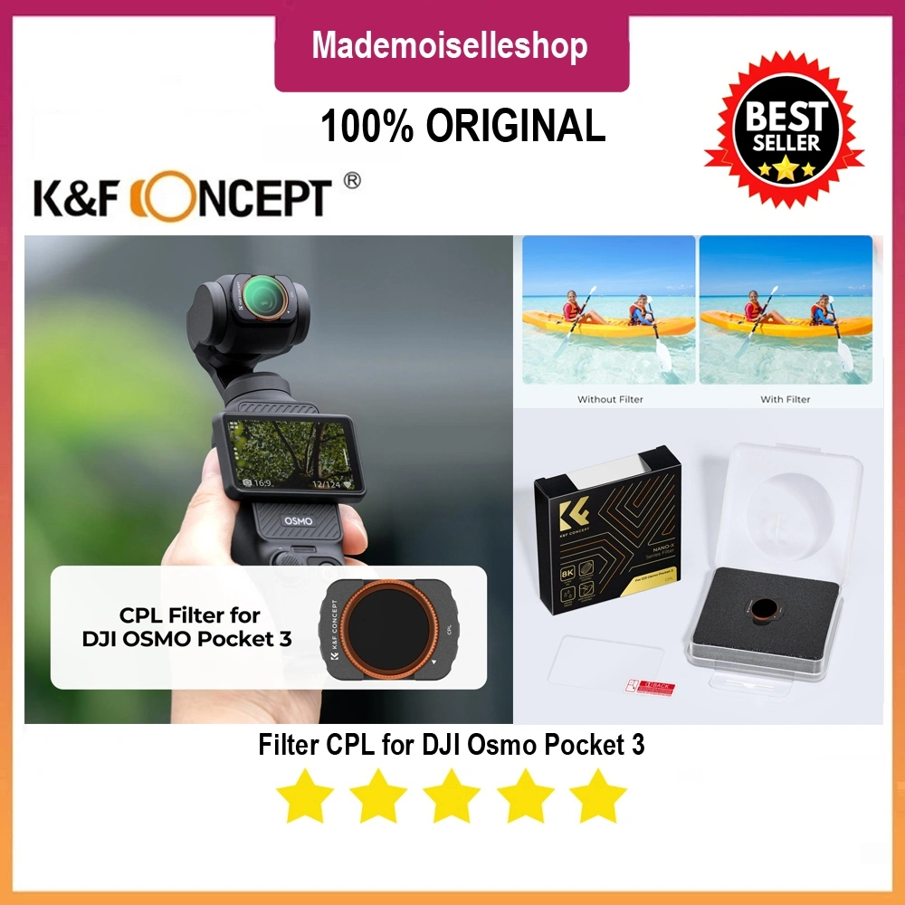 KNF CONCEPT Filter DJI Osmo Pocket 3 - Nano CPL - Reduce Reflection - K&F Concept Osmo Pocket 3 CPL Flter
