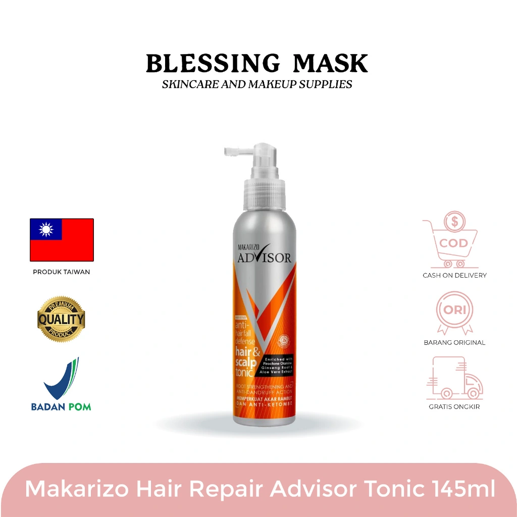 Makarizo Advisor Hair & Scalp Tonic 145mL | Perawatan Rambut Rontok dan Ketombe | Anti Hair Fall