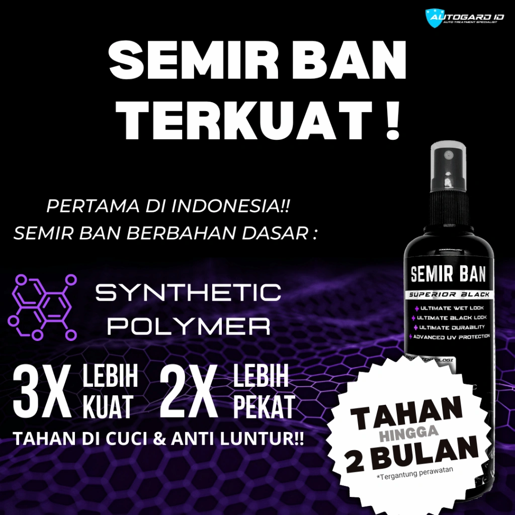 SEMIR BAN MOBIL PERMANEN SYNTHETIC POLYMER semir ban mobil tahan lama SUPERIOR BLACK Autogard ID