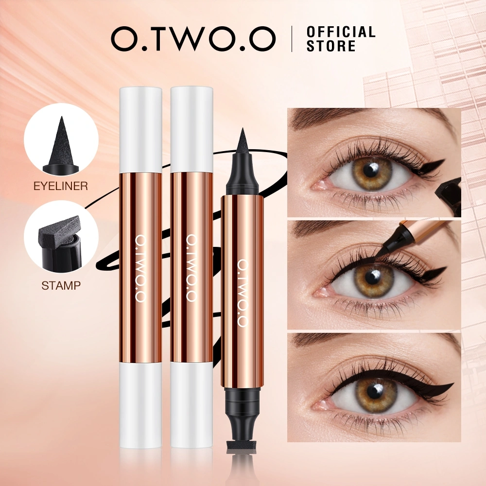 O.TWO.O Stamp Eyeliner Black Double Head Waterproof Eyeliner Pencil Eye Makeup
