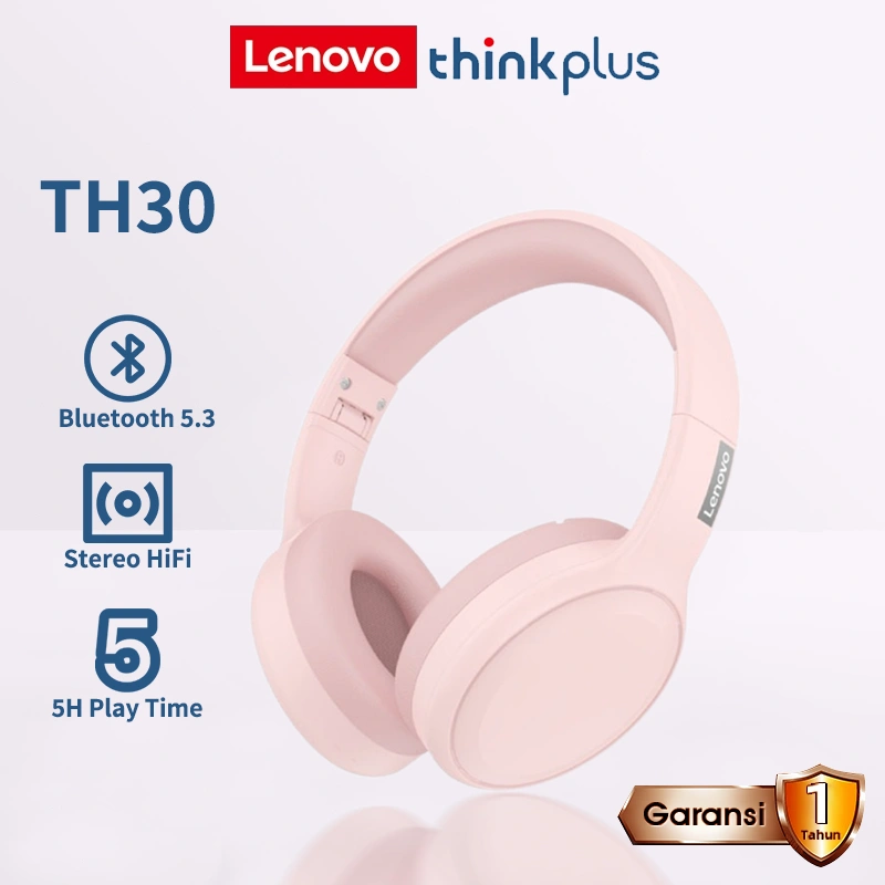Lenovo Gaming TH30 Bluetooth Headset 5.3 Headset Bando Earphone Lenovo Thinkplus Wireless Henset Bloetooth  Earphone Bluetooth Gaming  bt