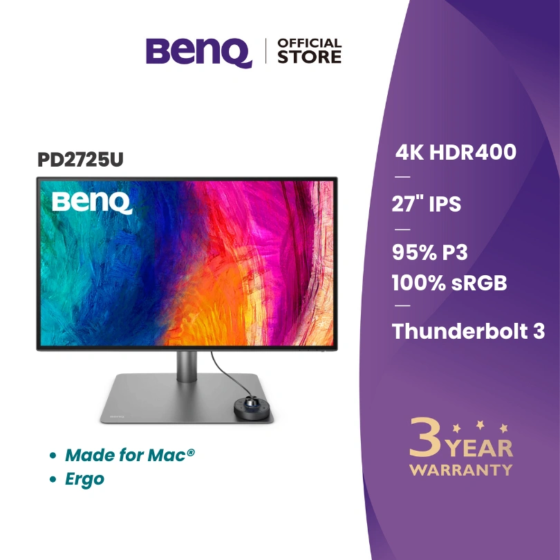 BenQ PD2725U Mac-Ready Designer Monitor 4K 27 inch IPS TB3 Professional