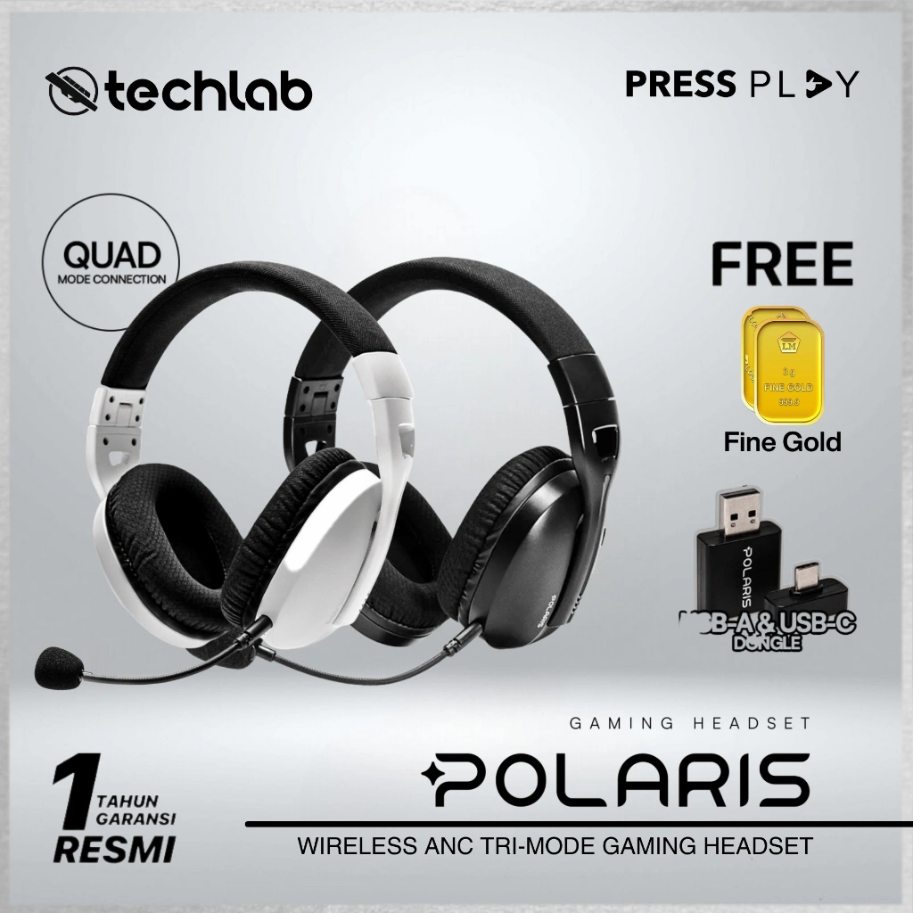 Press Play Polaris Quad-Mode Gaming Headset / Headphones with Mic by PressPlay / Polaris Headphone