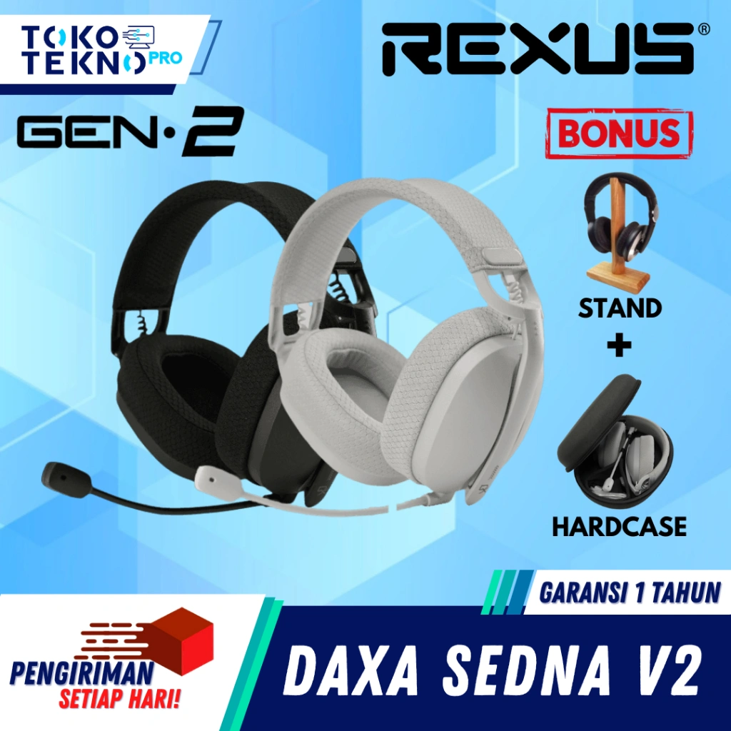 Rexus Daxa Sedna Wireless Gaming Headset 3in1 Connection Garansi Resmi