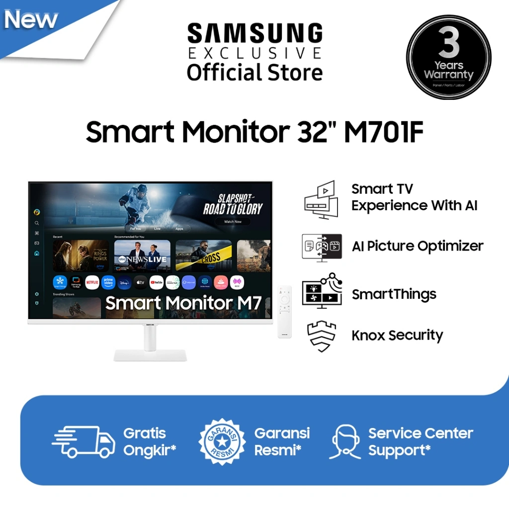 Samsung Smart Monitor 32" 4K Vision AI l M701F | Samsung TV Apps | Vision AI | LS32FM701UEXXD
