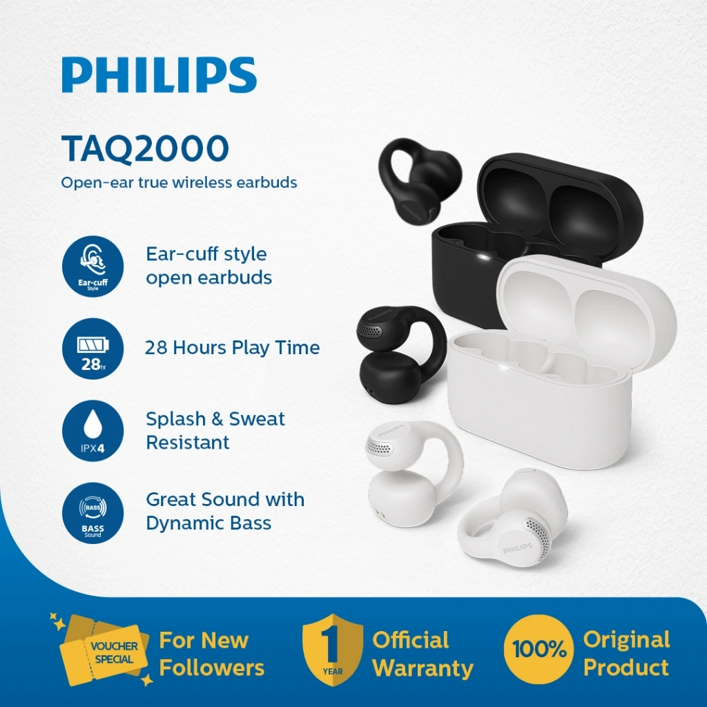 Philips TAQ2000 OWS Anting Open-ear True Wireless Earbuds / Philips Anting