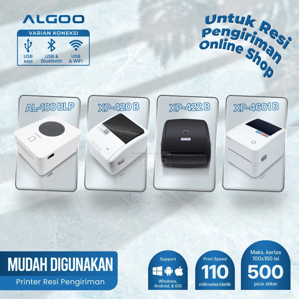 ALGOO XPRINTER AL-100BLP Printer Label Thermal Resi USB / USB-BLUETOOTH / USB-WIFI