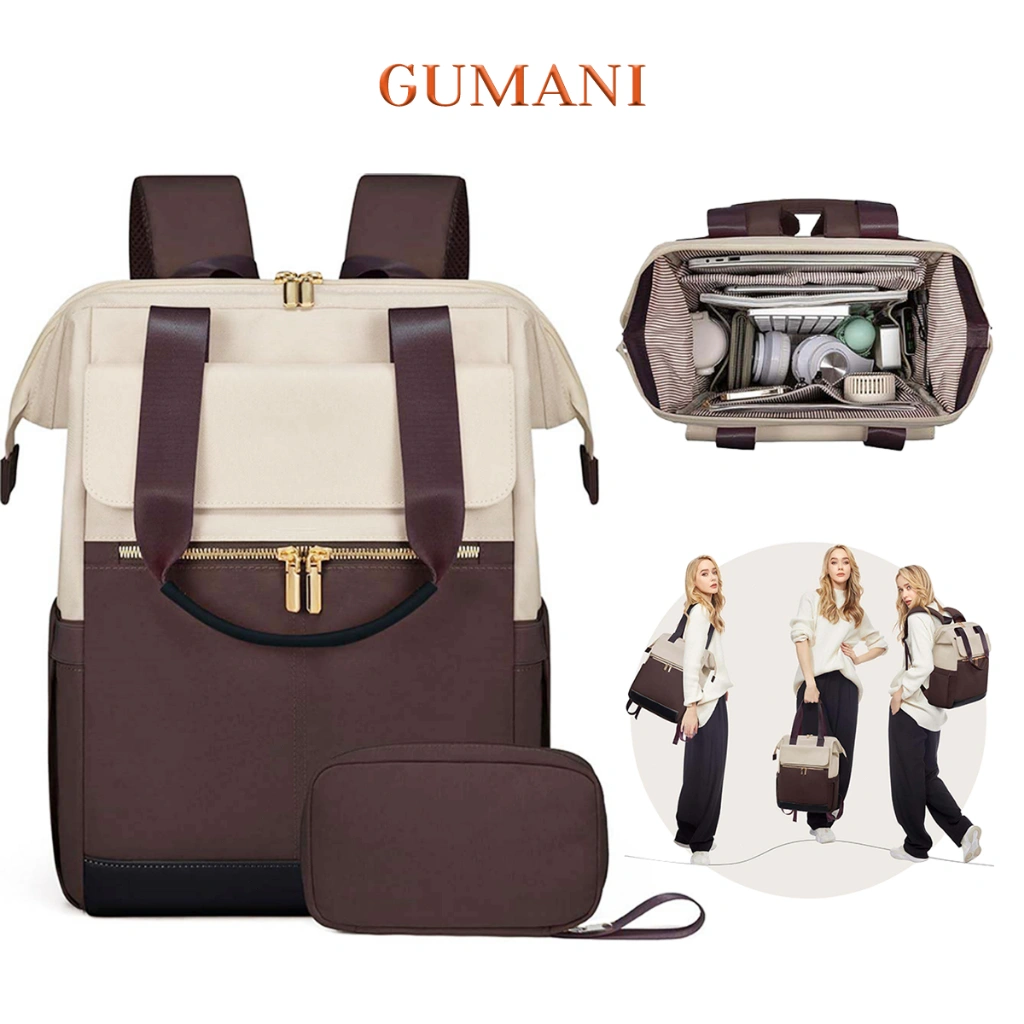 GUMANI Tas Ransel Travel Tahan Air Wanita Multifungsi Tas Koper Luar Kapasitas Besar Tas Ransel