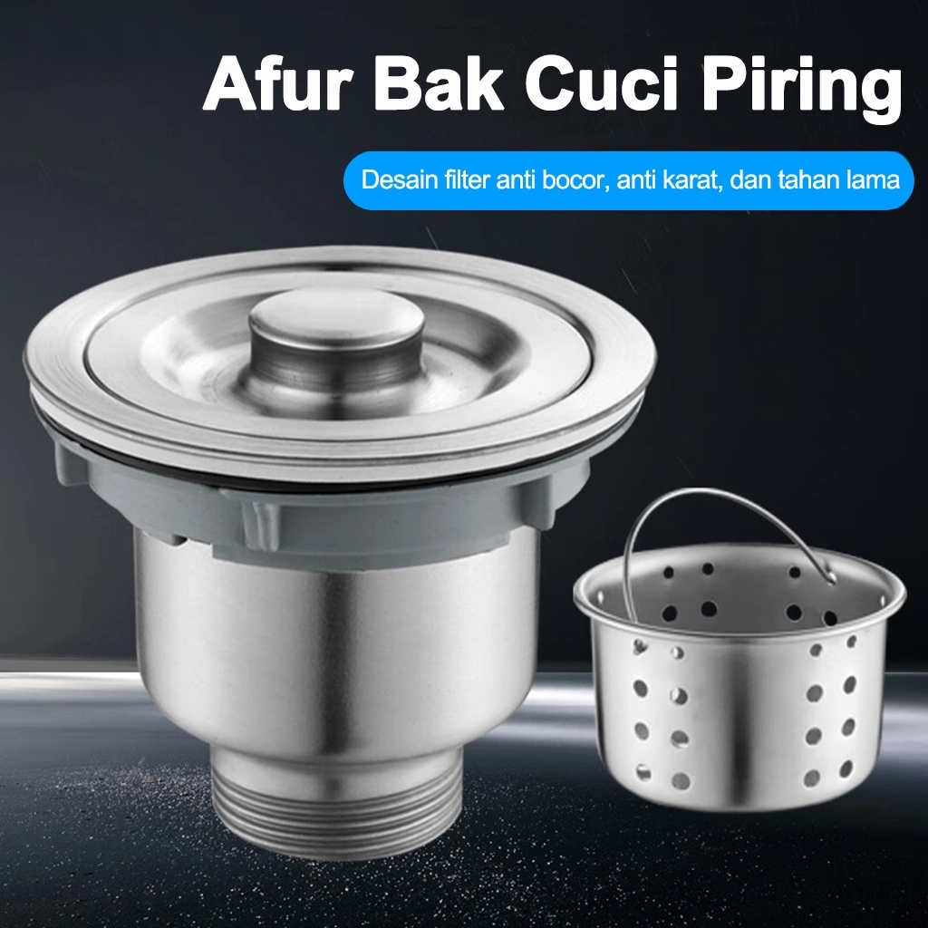 Afur BCP Bak Cuci Piring Stainless Steel Saringan Sink Avur Anti Karat Wastafel