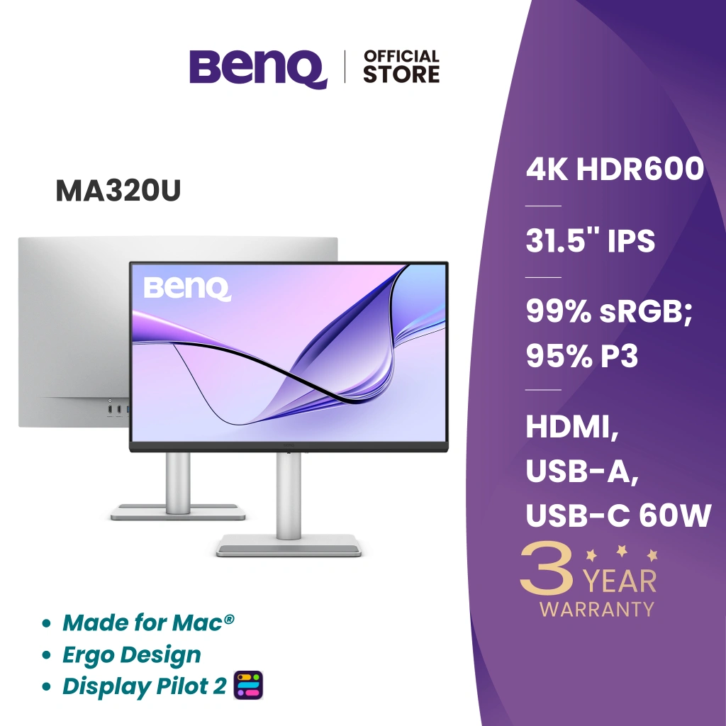 BenQ MA320U 4K HDR 600  31.5" IPS 99% sRGB Monitor For Macbook