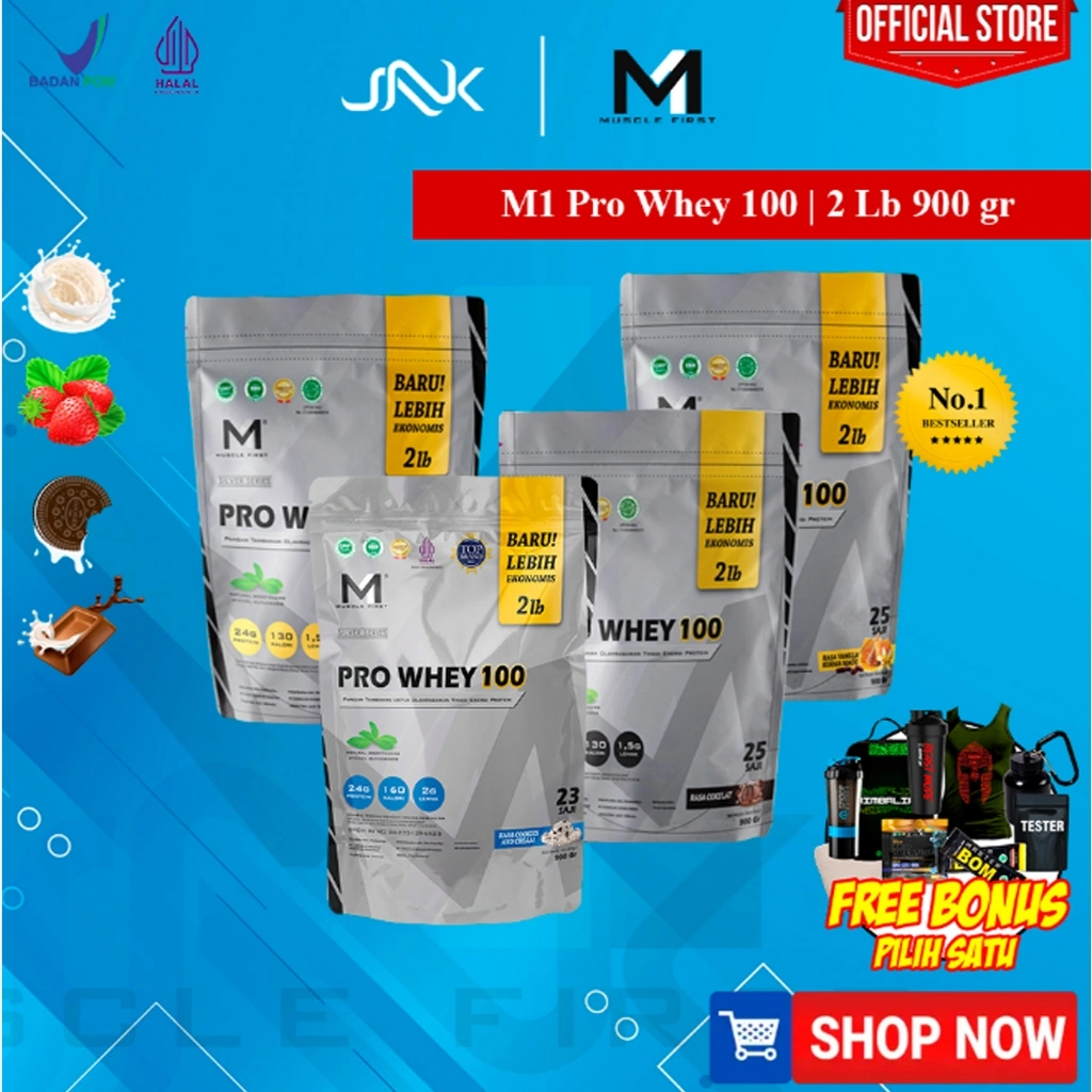 M1 Muscle First Pro Whey 100 2lbs whey protein 900gr Prowhey Free Shaker Original Musclefirst