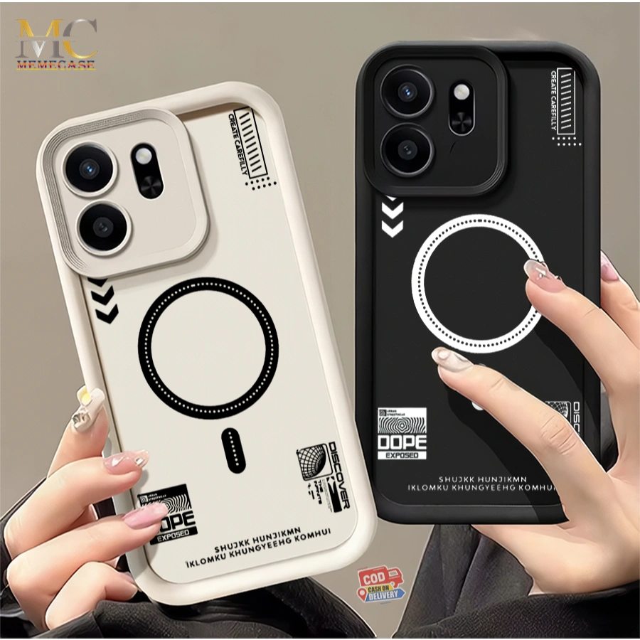SC Soft Case Rubber Motif Magsafe For INFINIX SMART 9 Hot 50i Smart 10 Tecno Spark Go 2 Smart 10plus Hot 60i Hot 60 Pro Hot 60 Pro Plus Note 50S 5G Note 50X 5G Gt 30 Pro 5G hot 50 4g hot 50 pro 4g hot 50 pro plus - Case Timbul Protection Camera