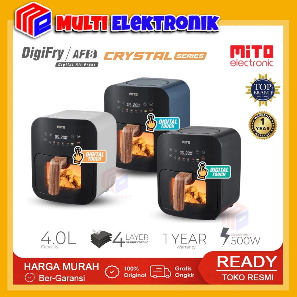 MITO Air Fryer AF8 / AF 8 Wadah Panci Transparan Kapasitas 4 Liter - Menggoreng Tanpa Minyak8
