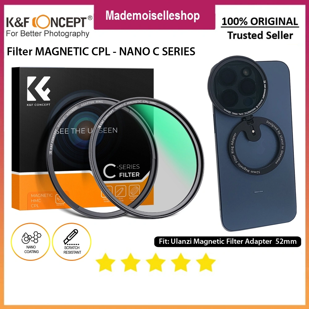 KNF CONCEPT Magnetic Filter CPL 52mm - Nano Coating C Series - Support Ulanzi Magnetic Filter Adapter For IPhone 12-13-14-15