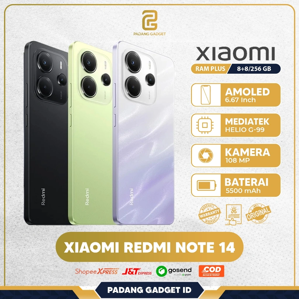 Xiaomi Redmi Note 14 8/128GB | 8/256GB Smartphone Gaming Original Garansi Resmi Indonesia
