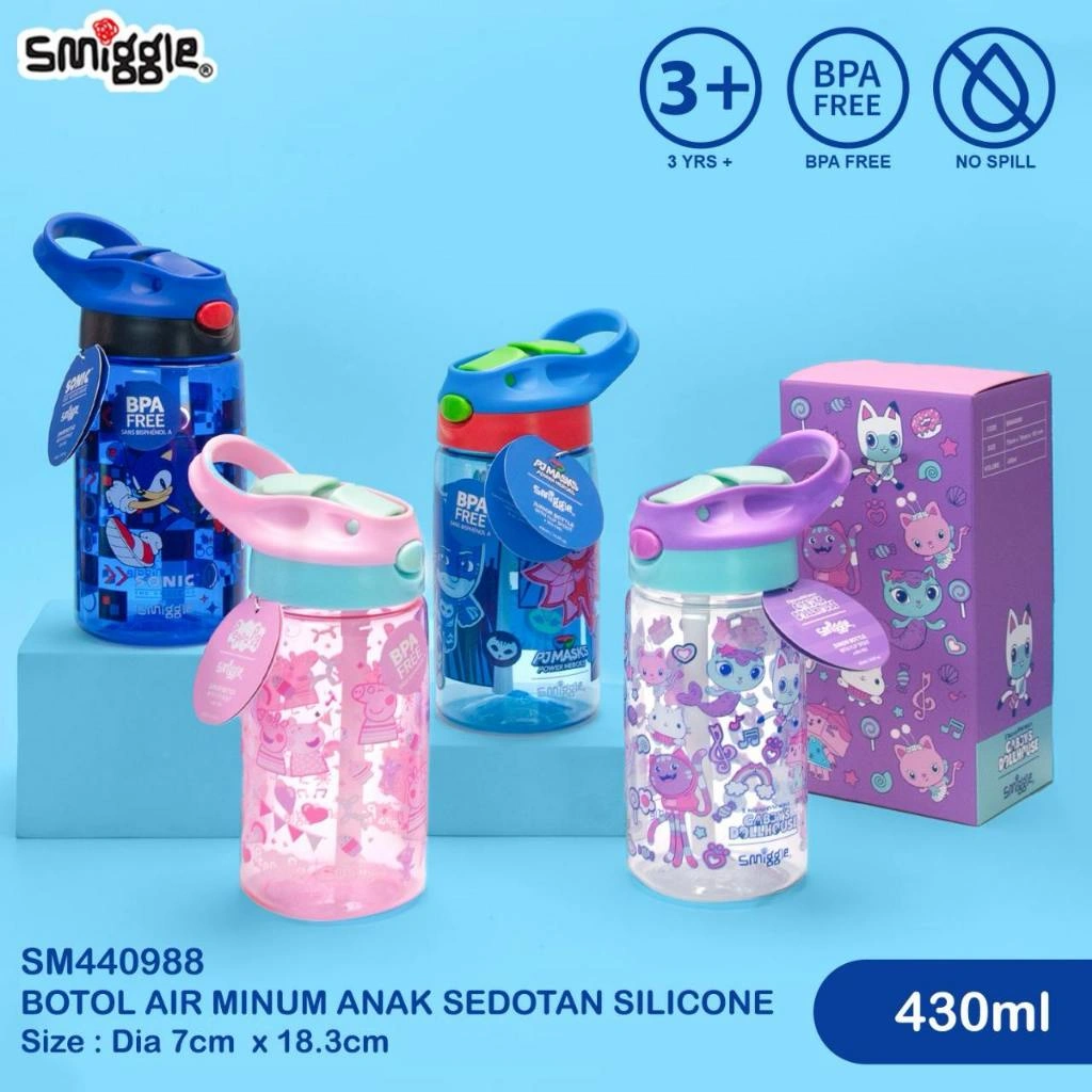 NEW MOVIN / PLAY SERIES junior Botol Air Minum Anak Sedotan silicone 430ml BPAFREE