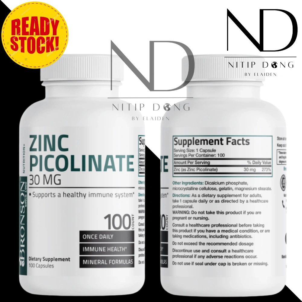 Bronson Zinc Picolinate 30MG - 100 Capsules