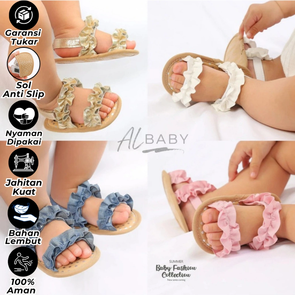 ALbaby Sandal Bayi KERUT Sepatu Sandal Bayi Laki Laki Perempuan 6 12 Bulan 1 Tahun