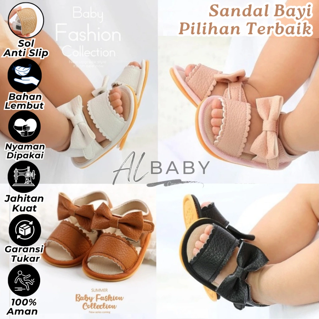ALbaby Sandal Bayi PITA GERIGI Perempuan 0 6 12 Bulan Sepatu Sandal Bayi Perempuan 1 Tahun