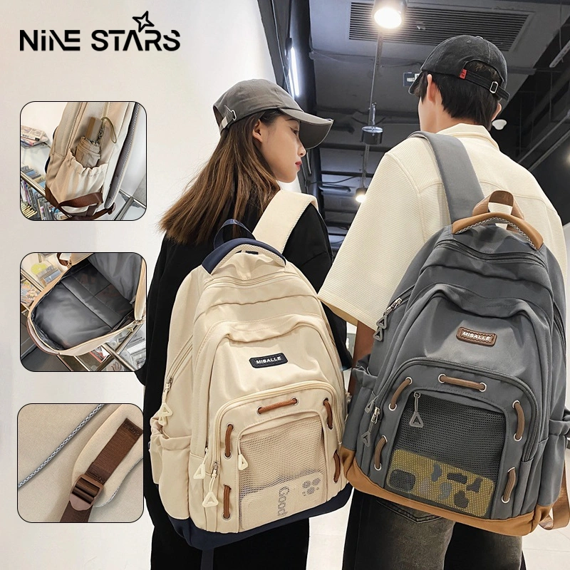 Nine stars kapasitas besar tas ransel pria tahan air tas sekolah wanita kapasitas besar tas travel